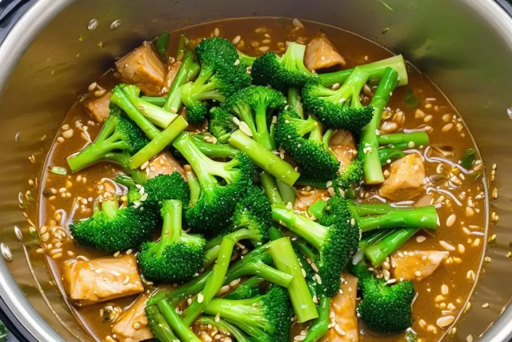 chinese keto chicken and broccoli instant pot